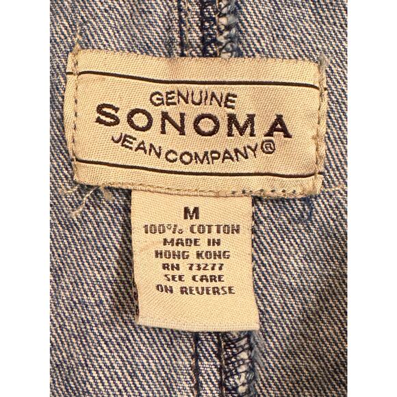 Vintage Sonoma Denim Chore Jacket Size M Women Dark Wash Button Front Pockets - Picture 3 of 4